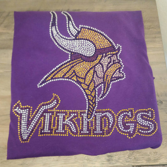 Minnesota Vikings Rhinestone Bling 3/4 sleeve Hoodie Dress Design