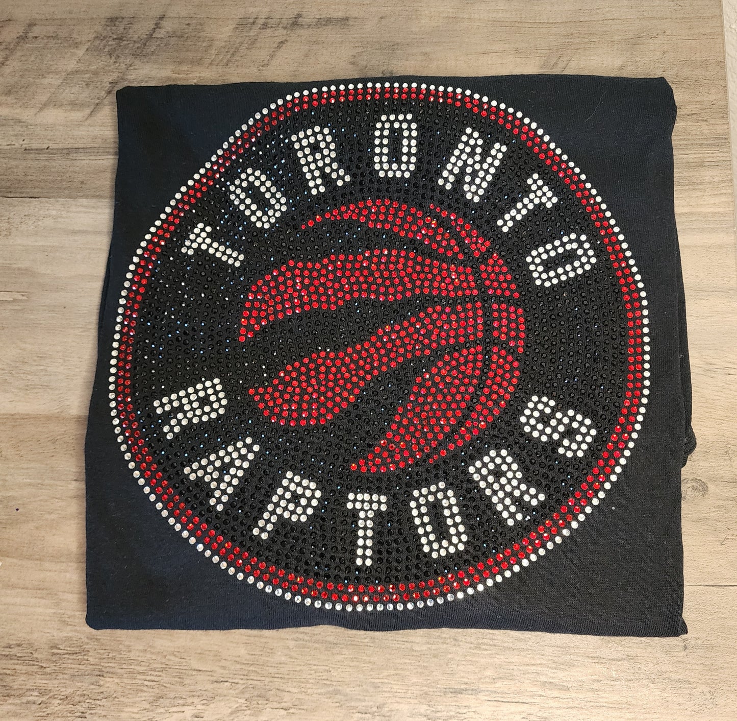 Toronto Raptors Rhinestone Bling Wool Varsity Bomber Jacket with Leather Sleeves