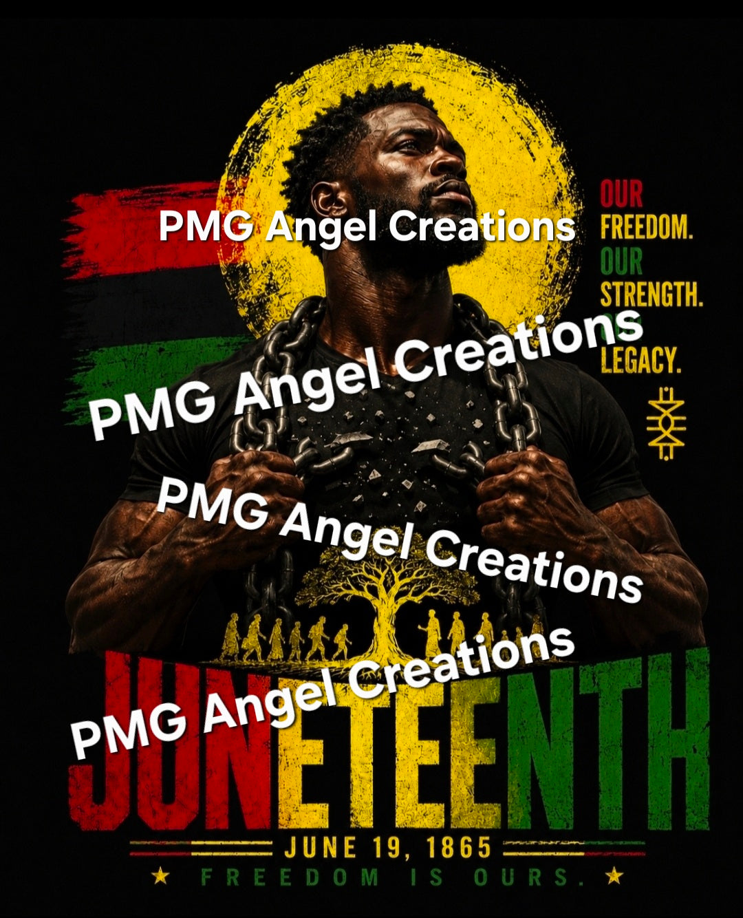 Juneteenth King with Chains Design