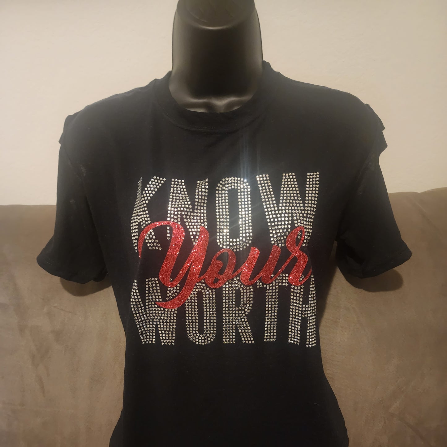 Know Your Worth Rhinestone Bling Design