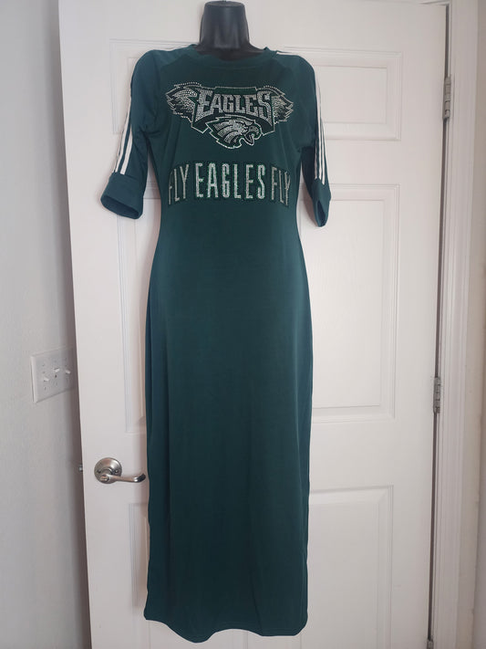 Philadelphia Eagles Fly Eagles Fly Rhinestone Bling Jersey Dress Design