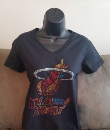 Miami Heat Rhinestone Bling Design