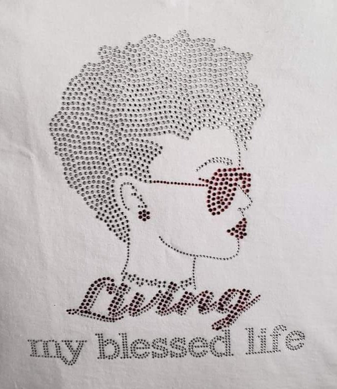 Living My Blessed Life Rhinestone Bling Design