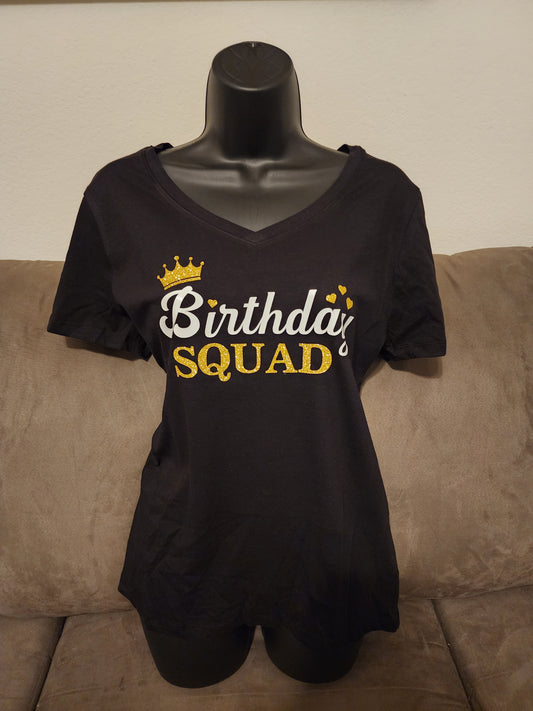 Birthday Squad with glitter Design