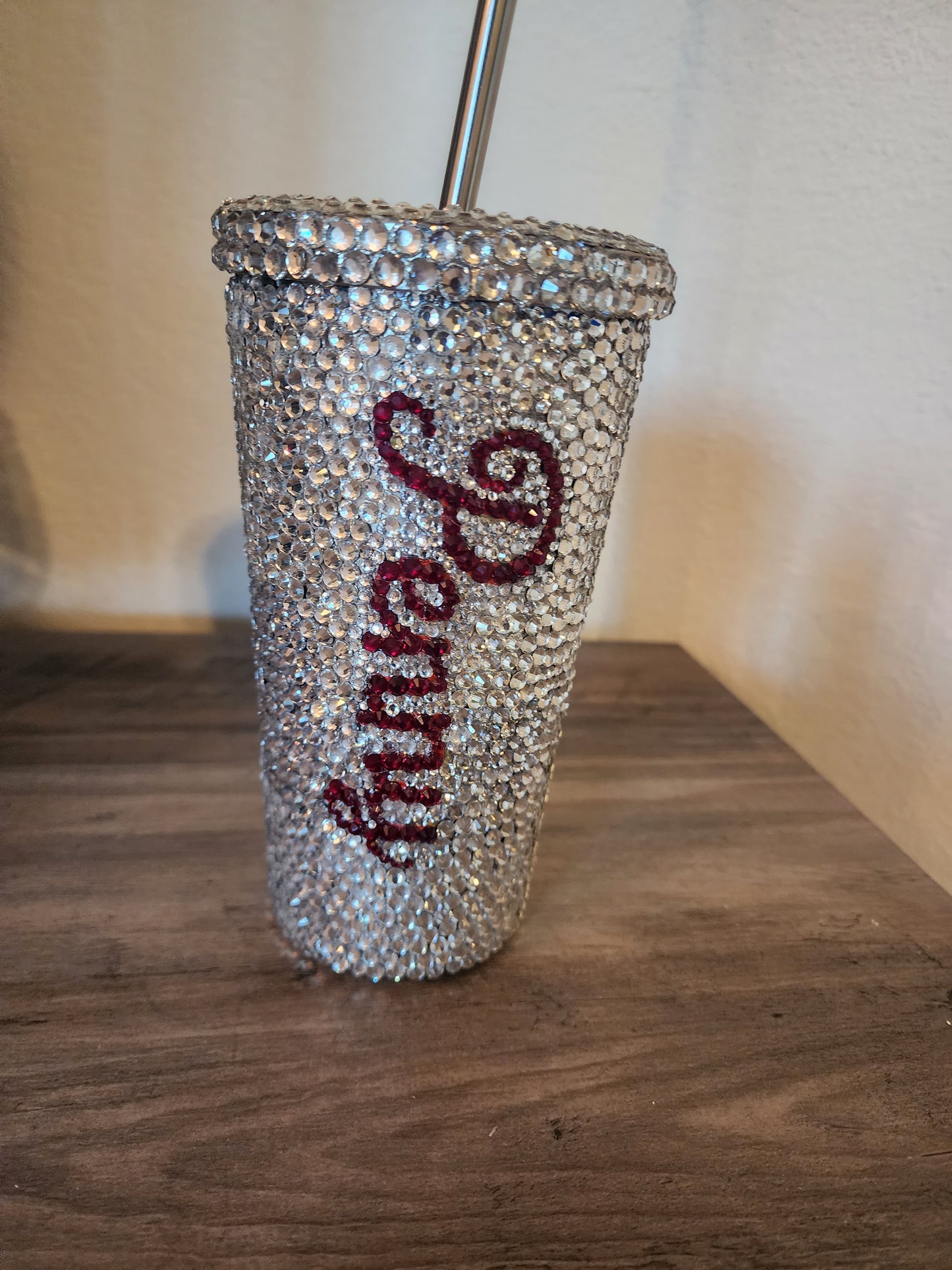 Kansas City Chiefs Rhinestone/Bling Personalized 19 oz Stainless Steel Tumbler with Straw