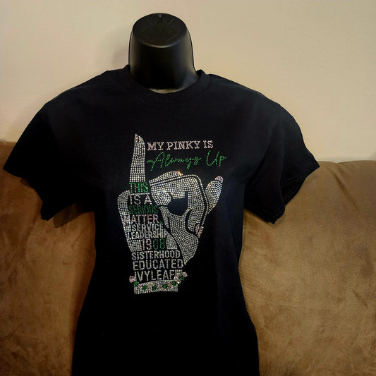 AKA My Pinky Is Always Up Rhinestone Bling Design