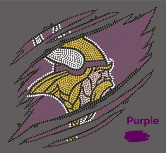 Minnesota Vikings Ripped Rhinestones Bling Design