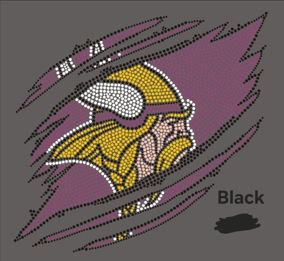 Minnesota Vikings Ripped Rhinestones Bling Design