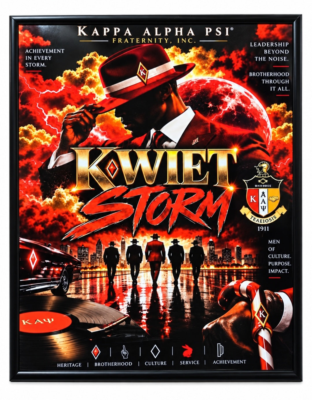 Kappa Alpha Psi Personalized Fraternity Poster |Framed or Unframed
