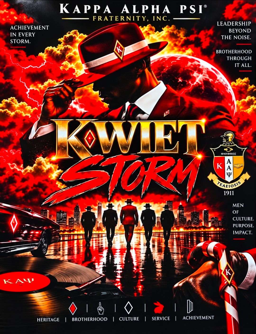Kappa Alpha Psi Personalized Fraternity Poster |Framed or Unframed