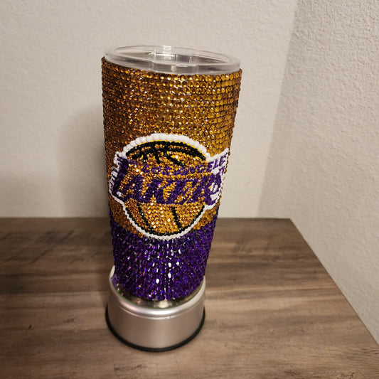 Los Angeles Lakers Rhinestone Personalized 18.5 oz Stainless Steel Tumbler
