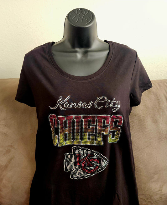 Kansas City Chiefs 3-blended Colors Rhinestone Bling Design