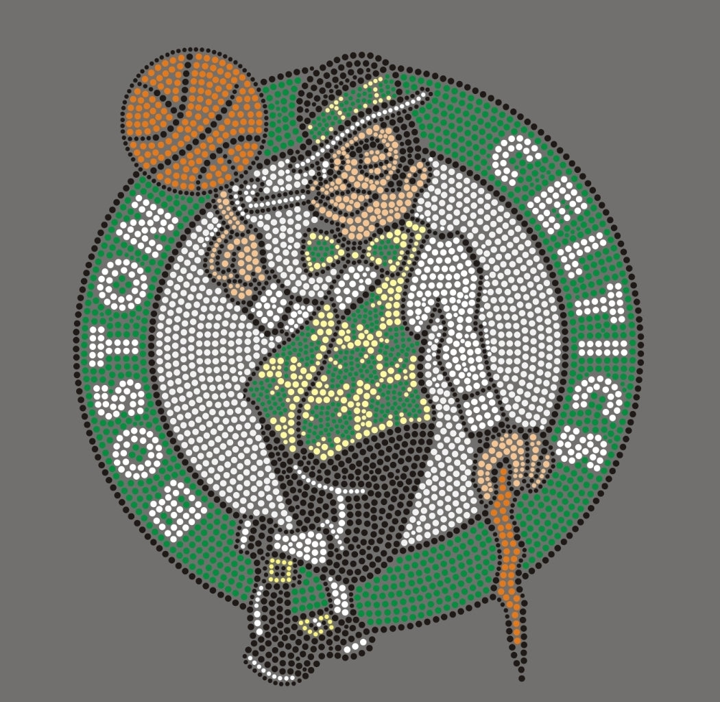 Boston Celtics Rhinestone Bling Design