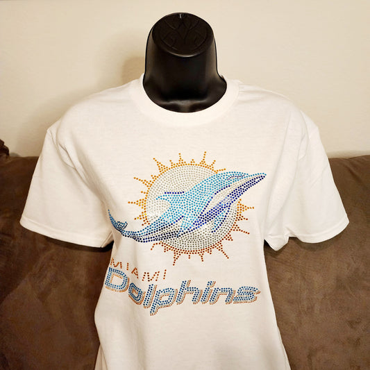 Miami Dolphins Rhinestone Bling Design