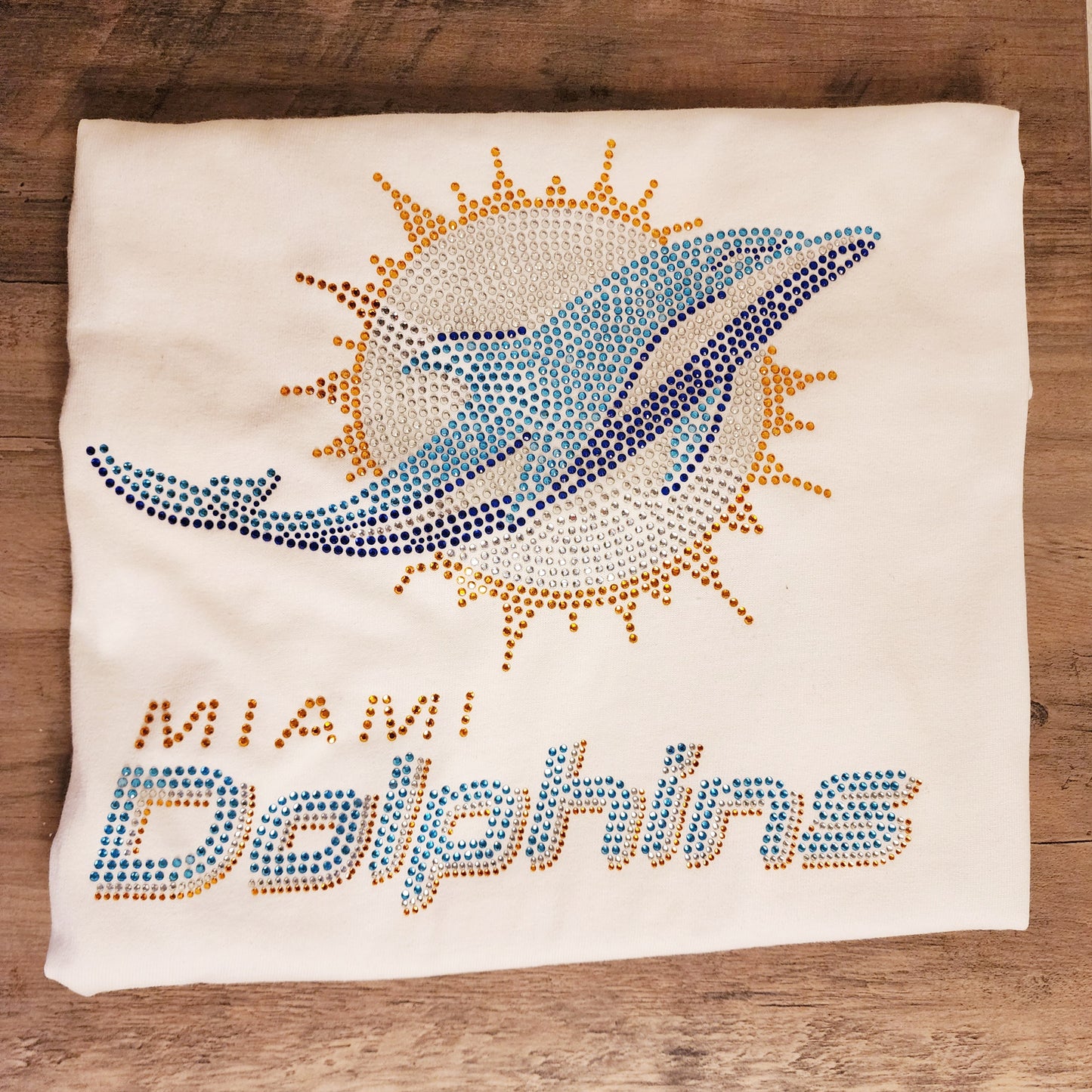 Miami Dolphins Rhinestone Bling Design