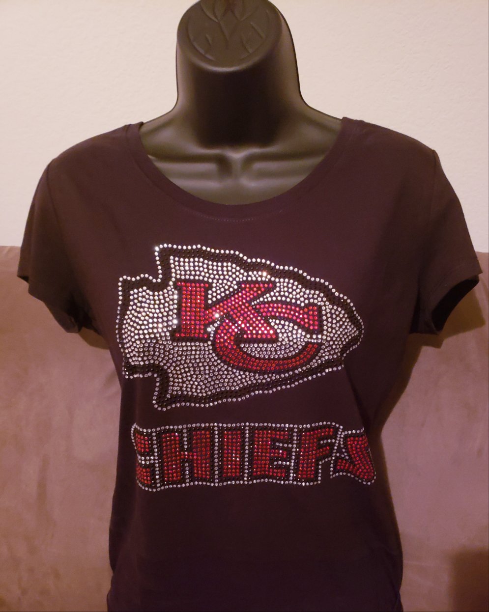 Kansas City Chiefs (White Arrowhead) Rhinestone Bling Design