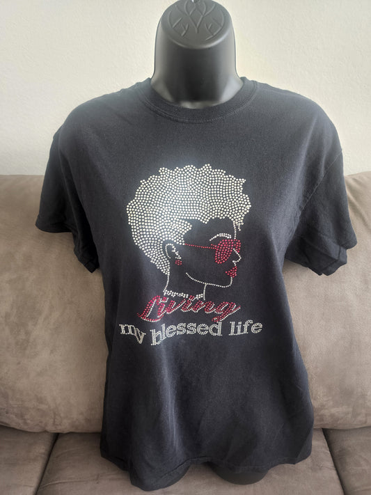 Living My Blessed Life Rhinestone Bling Design