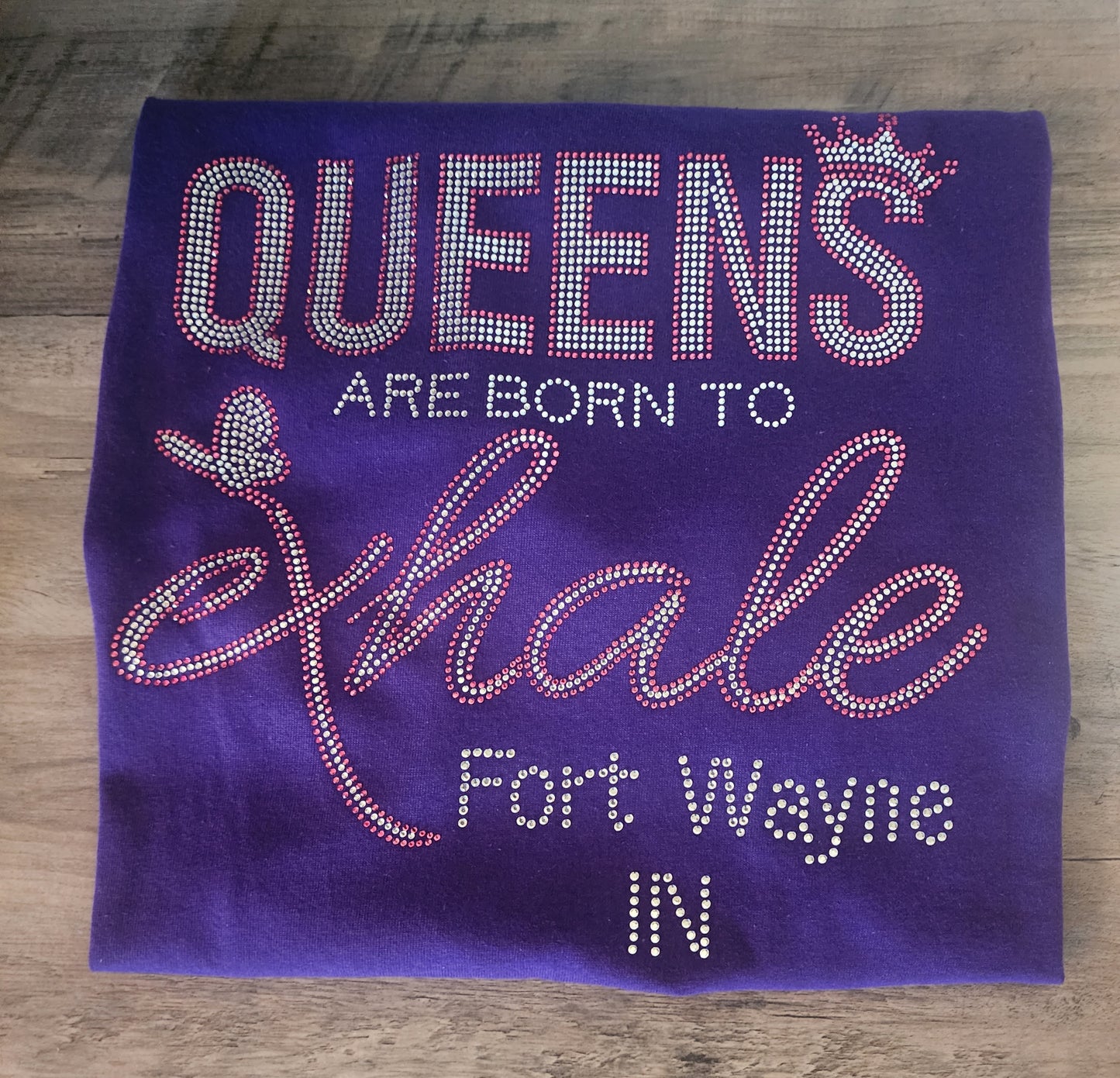Queens Are Born to Exhale Rhinestone Bling Design