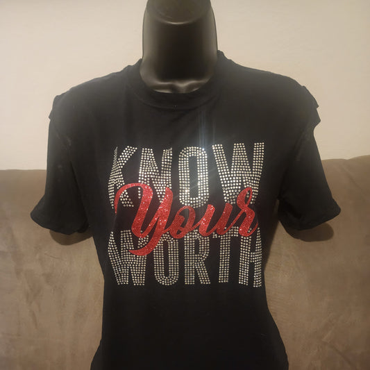Know Your Worth Rhinestone Bling Design