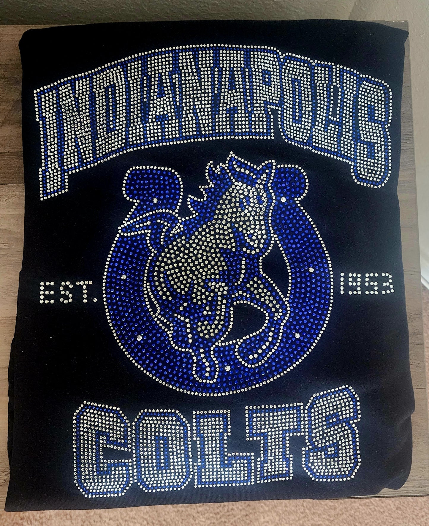 Indiapolis Colts Rhinestone Bling Design (White Letters)