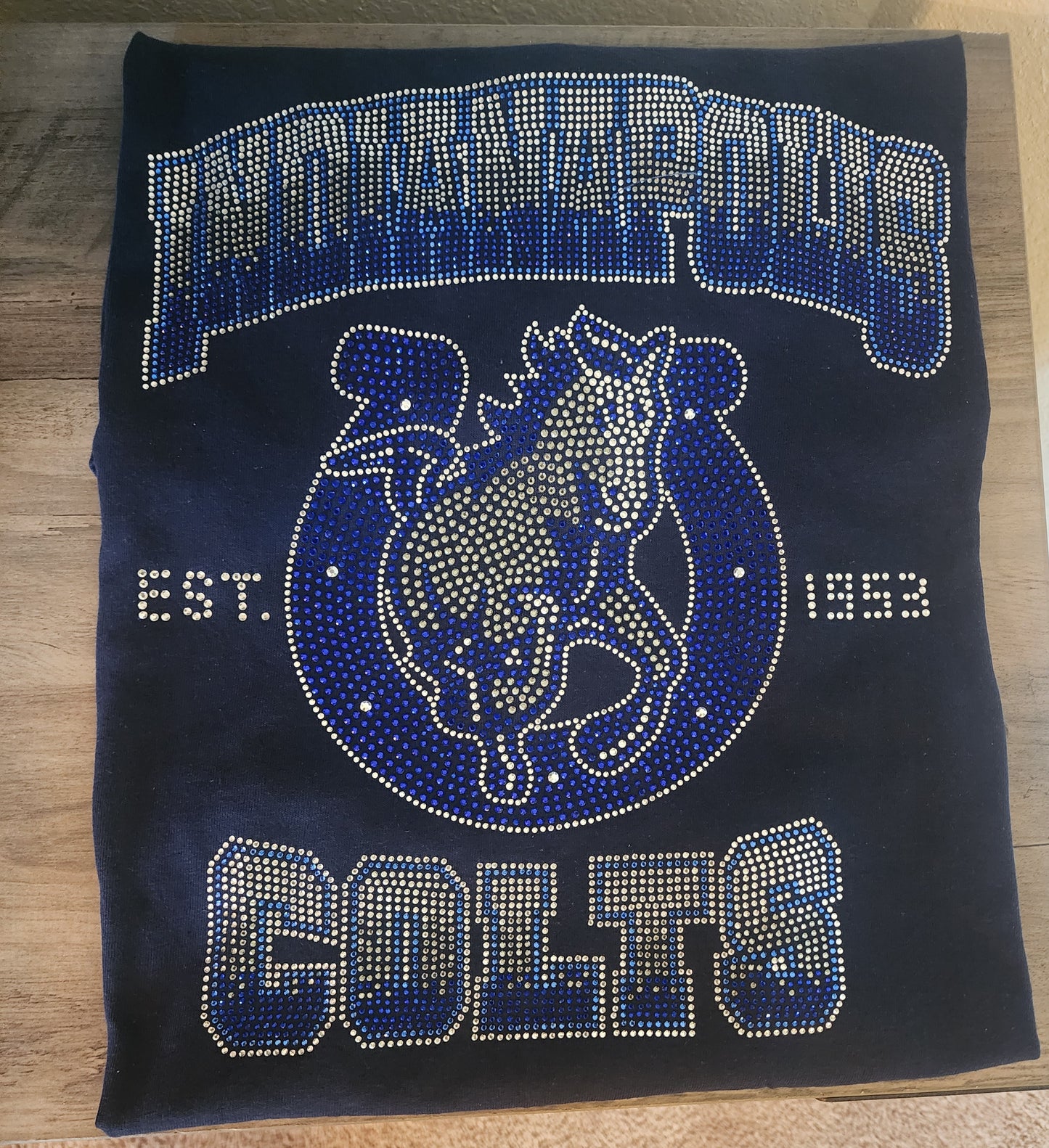 Indianapolis Colts Rhinestone Bling Design (Blended Letters)