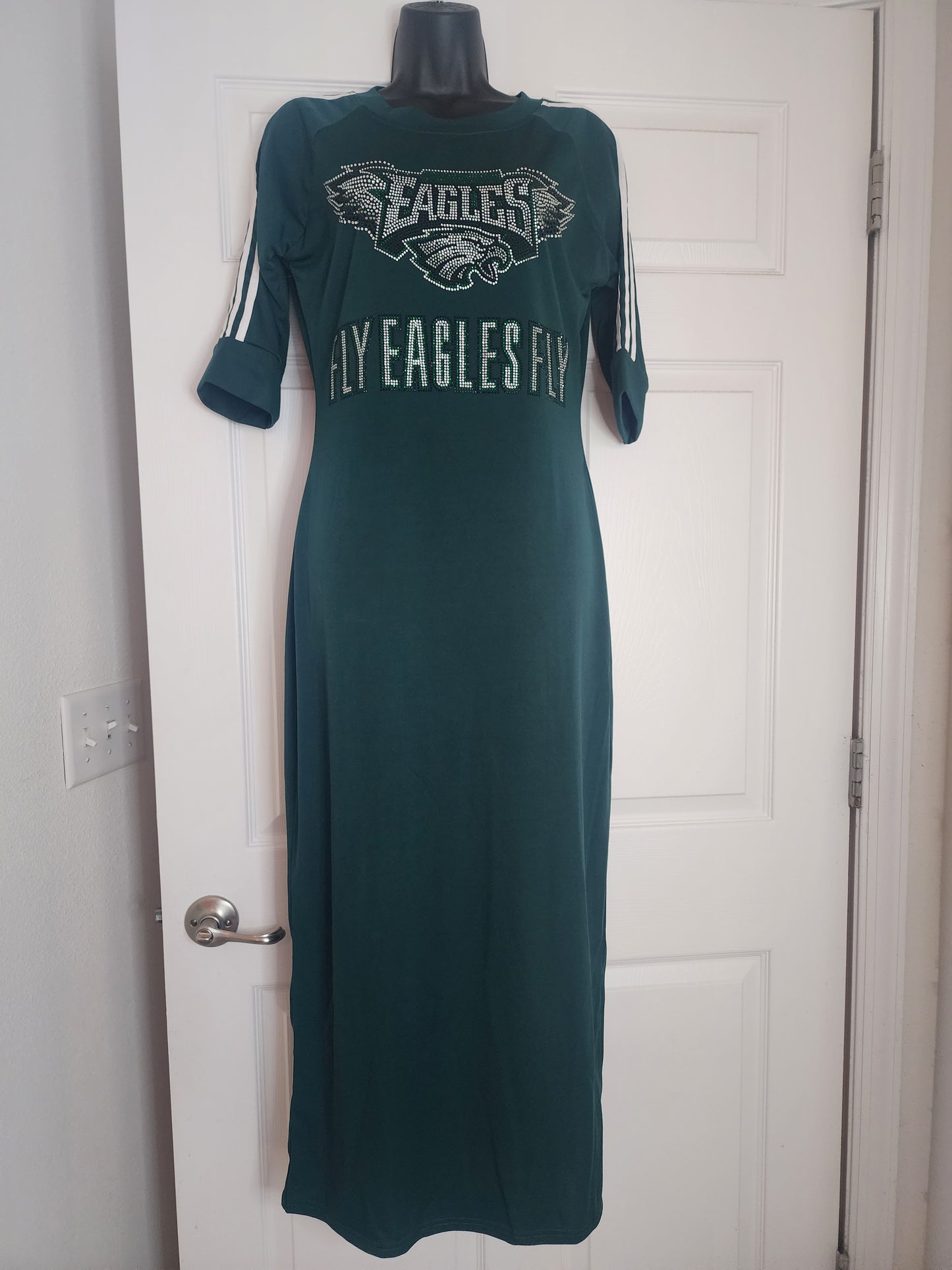 Philadelphia Eagles Fly Eagles Fly Rhinestone Bling Jersey Dress Desig PMG Angel Creations Philadelphia Eagles Fly Eagles Fly Rhinestone Bling Jersey Dress Desig PMG Angel Creations