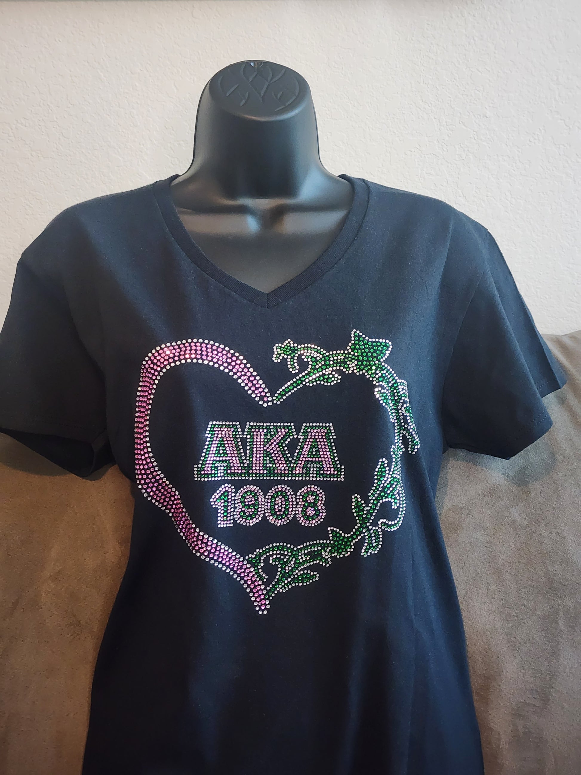 Alpha Kappa 1908 Bling T-Shirt, Rhinestone Bling