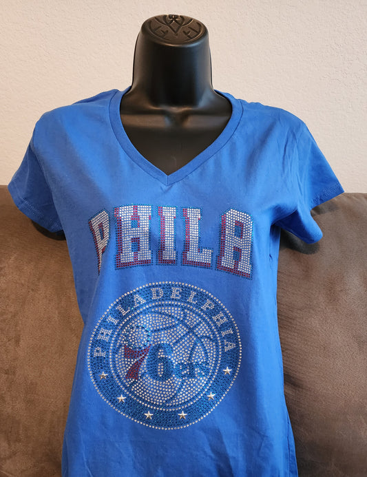 Philadelphia 76ers Rhinestone Bling Design