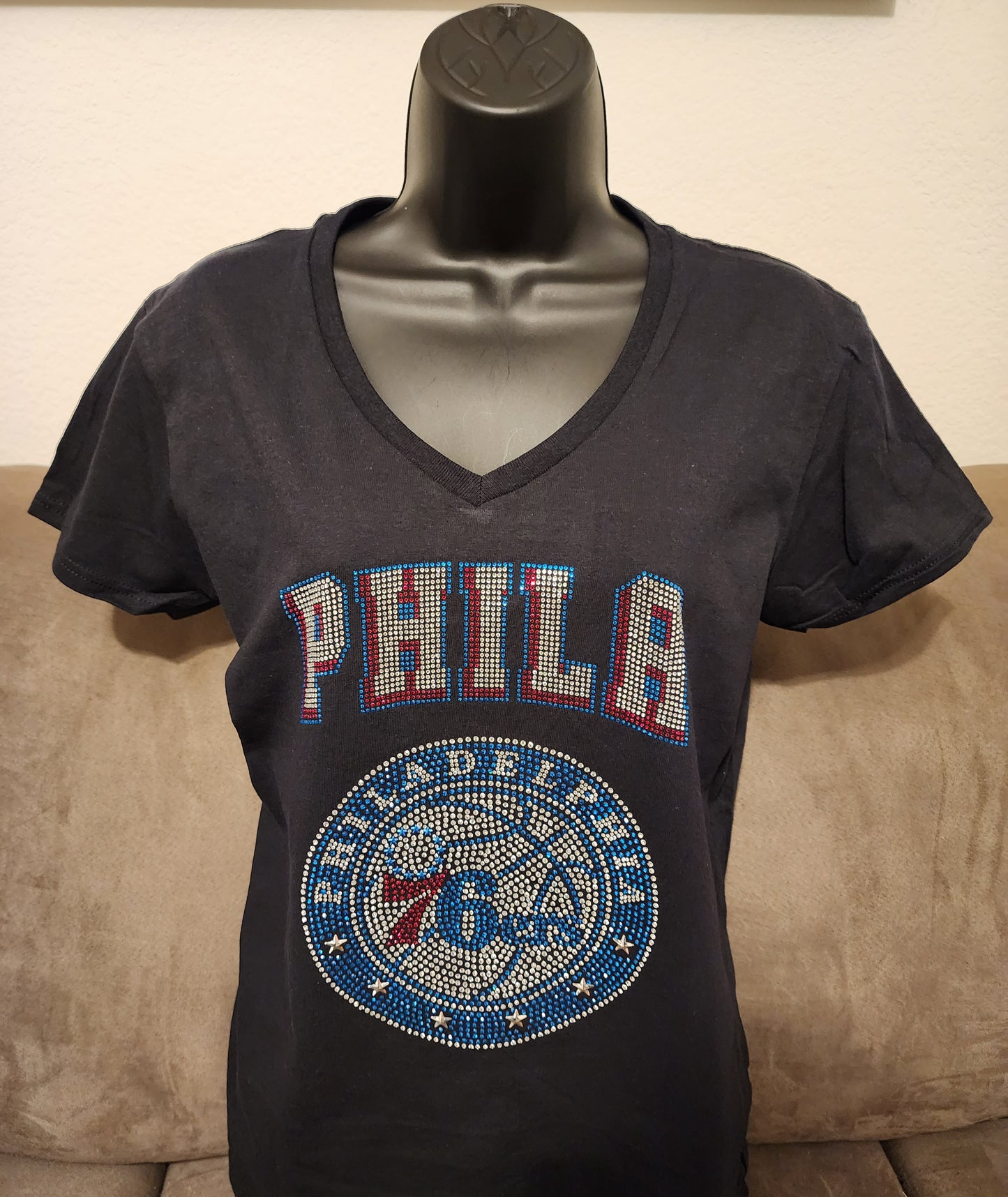 Philadelphia 76ers Rhinestone Bling Design
