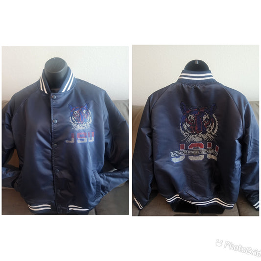 Jackson State University Rhinestone Bling Varsity Baseball Jacket