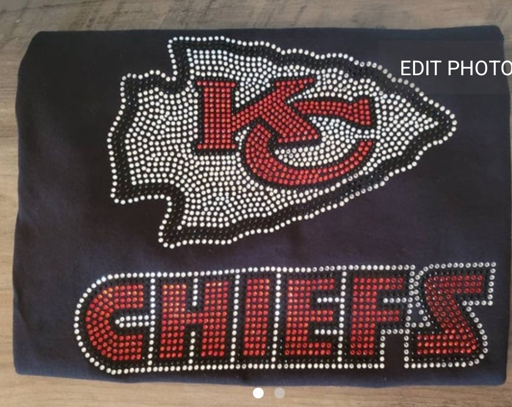 Nfl Logo Rhinestone Kansas City Chiefs (White Arrowhead) Rhinestone Bling Design – PMG ...