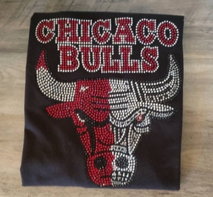 Chicago Bulls Rhinestone Bling and RhineSTUD Design