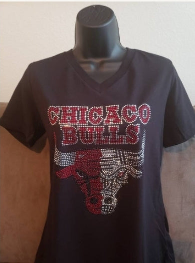 Chicago Bulls Rhinestone Bling and RhineSTUD Design