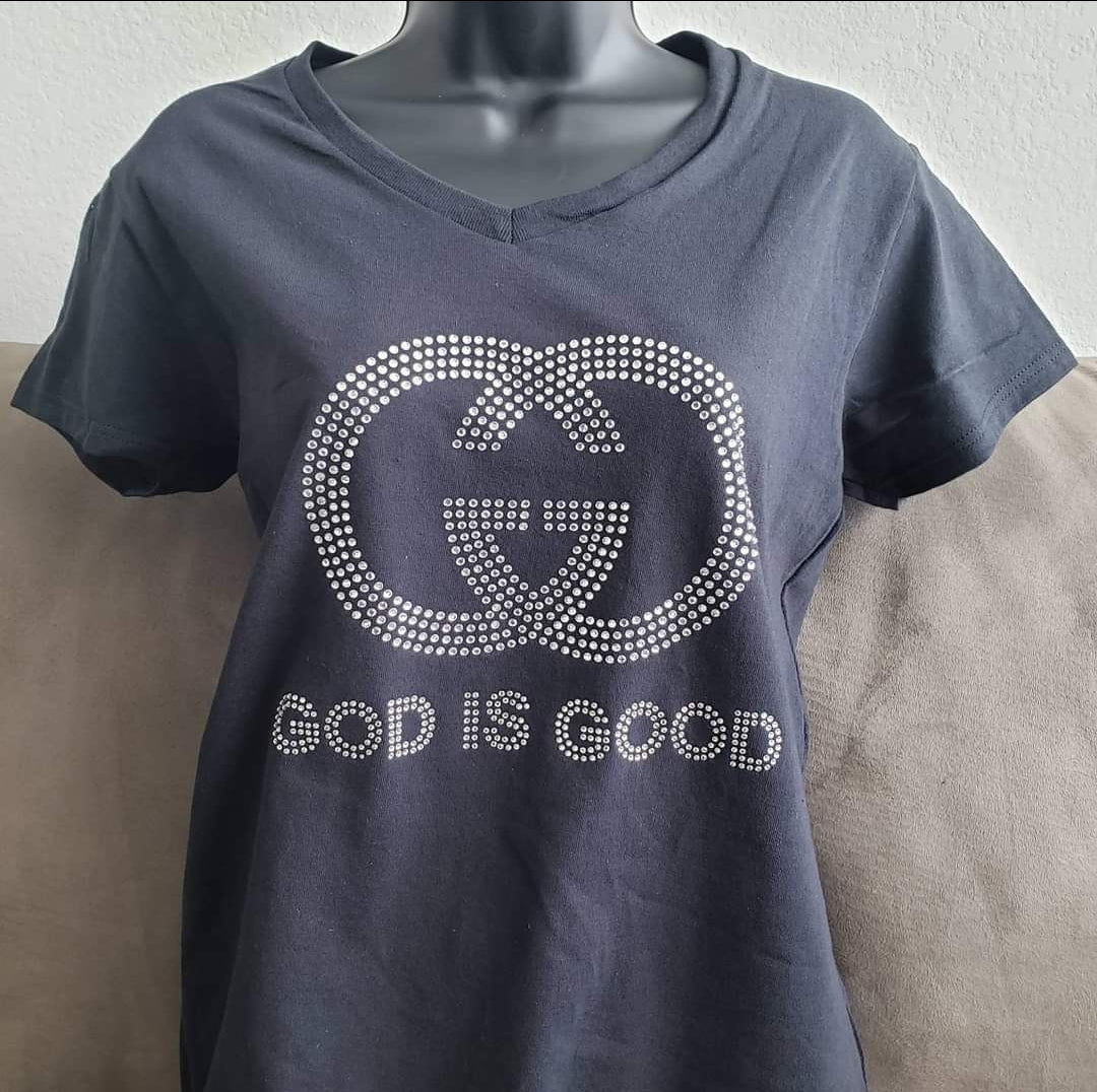 God is Good Rhinestone Bling Design- Large