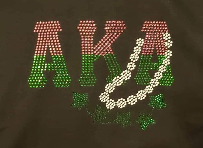 AKA 20 Pearls with Ivy Rhinestone Bling Design