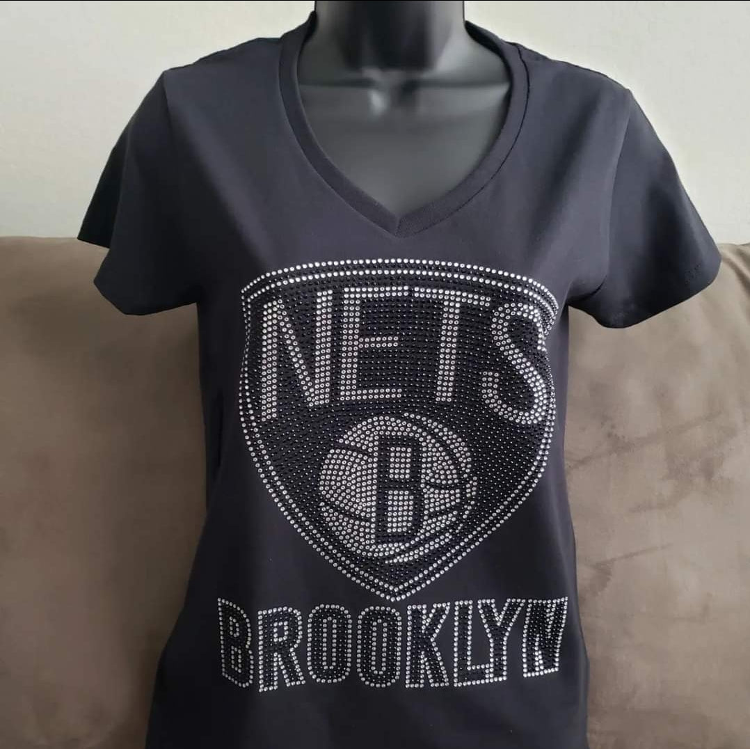 Brooklyn Nets Rhinestone Bling Design