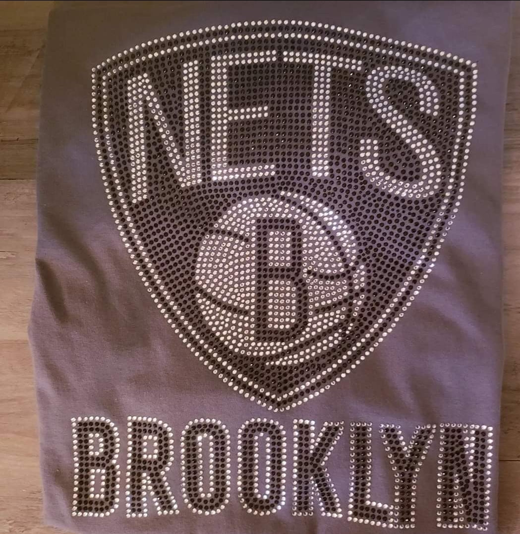 Brooklyn Nets Rhinestone Bling Design