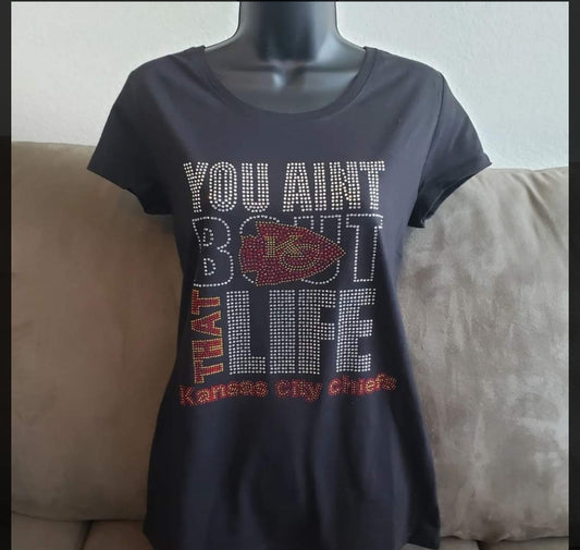 Kansas City Chiefs Bout That Life Rhinestone Bling Design